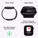 Apple Watch S10 Cellular 42mm Jet Black Alu Case with Black Sport Band - M/L - Image 6