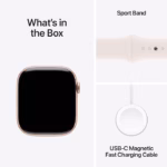 Apple Watch S10 Cellular 46mm Rose Gold Alu Case with Light Blush Sport Band - M/L - Image 3