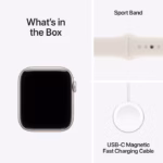 Apple Watch SE 3 GPS 40mm Starlight Aluminium Case with Starlight Sport Band - S/M - Image 3