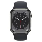 Apple Watch Series 8 GPS + Cellular 41mm Graphite Stainless Steel Case with Midnight Sport Band - Regular - Image 2