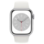 Apple Watch Series 8 GPS 45mm Silver Aluminium Case with White Sport Band - Regular - Image 2