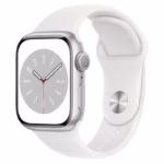 Apple Watch Series 8 GPS 45mm Silver Aluminium Case with White Sport Band - Regular