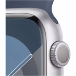 APPLE Watch SERIES 9 GPS + Cellular, 41mm Silver Aluminium Case with Storm Blue Sport Band - S/M - Image 5
