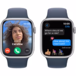 APPLE Watch SERIES 9 GPS + Cellular, 41mm Silver Aluminium Case with Storm Blue Sport Band - S/M - Image 4