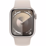 APPLE Watch SERIES 9 GPS + Cellular, 41mm Starlight Aluminium Case with Starlight Sport Band - Image 4