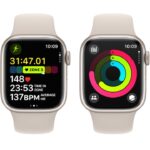 APPLE Watch SERIES 9 GPS + Cellular, 41mm Starlight Aluminium Case with Starlight Sport Band - Image 2