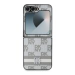 Калъф от 
DKNY PU Leather Checkered Pattern and Stripe Case за Samsung Galaxy Z Flip 6/7 FE Beige - Image 2