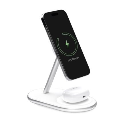 Зарядна станция от 2in1 Puro Mag Station Wireless Charging Station for Phone and Headphones - White