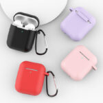 Калъф от AirPods 2 / AirPods 1
silicone soft case for
headphones + keychain
carabiner pendant pink
case D - Image 3