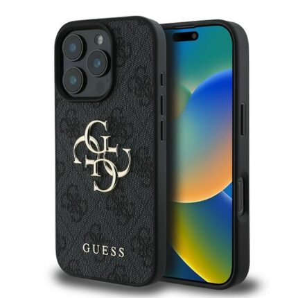 Калъф от Guess PU 4G Metal Logo Case за iPhone 16 Pro Grey
