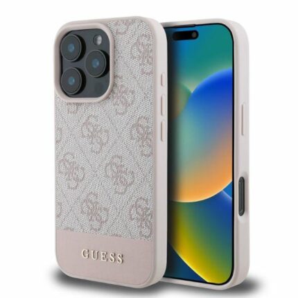 Калъф от Guess PU 4G Stripe Case за  iPhone 16 Pro Pink