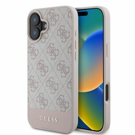 Калъф от Guess PU 4G Stripe Case за iPhone 16 Pink
