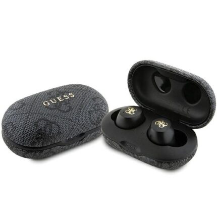 Слушалки Guess PU 4G Metal Logo TWS Wireless Earphones Black