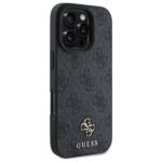 Калъф от Guess PU 4G Small Metal Logo MagSafe Case за iPhone 16 Pro Grey - Image 4