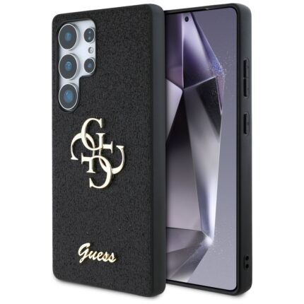 Калъф от Guess PU Fixed Glitter 4G Metal Logo Case за Samsung Galaxy S25 Ultra Black