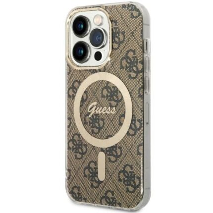 Калъф Guess 4G IML MagSafe Case for iPhone 14 Pro Brown