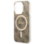 Калъф Guess 4G IML MagSafe Case for iPhone 14 Pro Brown - Image 5