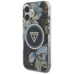 Калъф от Guess IML Glitter Magnolia and Triangle Logo MagSafe Case for iPhone 16 Black - Image 2