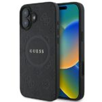 Калъф от Guess Saffiano Peony Stamp MagSafe Case за iPhone 16 Black