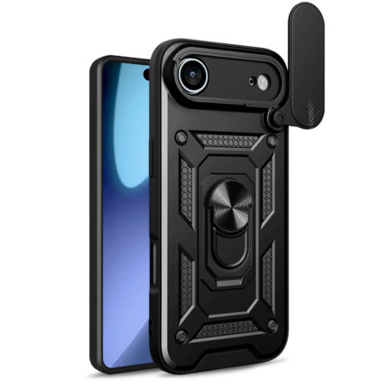 Калъф Hybrid Armor Camshield за iPhone 17 Air with Stand and Camera Cover - Black