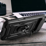 Калъф Hybrid Armor Camshield за iPhone 17 Air with Stand and Camera Cover - Black - Image 4