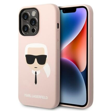 Калъф Karl Lagerfeld MagSafe Compatible Case Liquid Silicone Karl Head for iPhone 14 Pro Max Pink