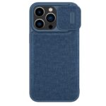 Калъф от Nillkin Qin Cloth Pro Case Case for iPhone 14 Pro Max Camera Cover Holster Cover Flip Case Blue