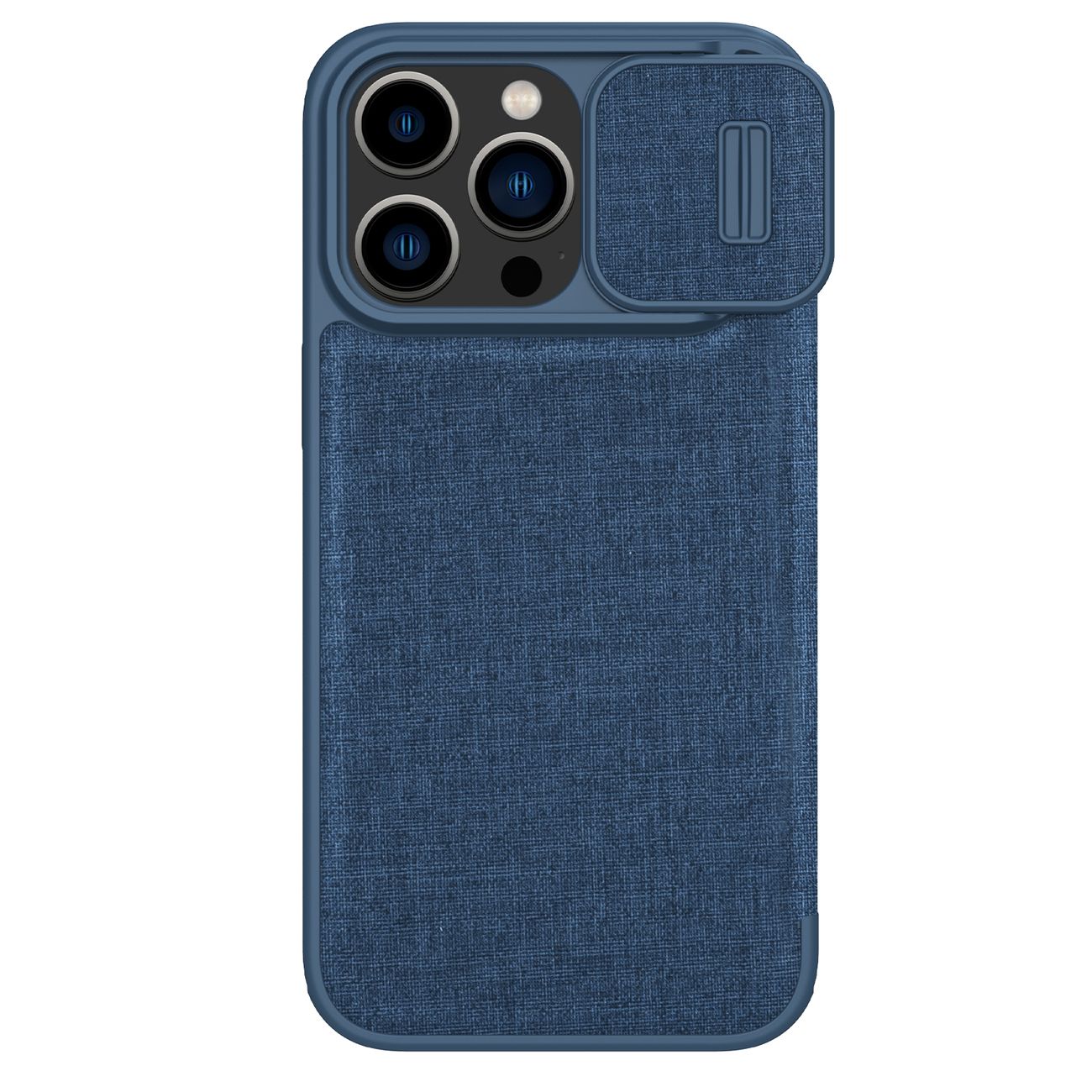 eng_po_Nillkin-Qin-Cloth-Pro-Case-Schutzhulle-fur-iPhone-14-Pro-Max-Kamera-Abdeckung-Holster-Abdeckung-Klapphulle-Blau-108110_1.jpg Калъф от Nillkin Qin Cloth Pro Case Case for iPhone 14 Pro Max Camera Cover Holster Cover Flip Case Blue - Image 1