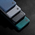 Калъф от Nillkin Qin Cloth Pro Case Case for iPhone 14 Pro Max Camera Cover Holster Cover Flip Case Blue - Image 21