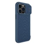 Калъф от Nillkin Qin Cloth Pro Case Case for iPhone 14 Pro Max Camera Cover Holster Cover Flip Case Blue - Image 4