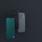 Калъф от Nillkin Qin Cloth Pro Case Case for iPhone 14 Pro Max Camera Cover Holster Cover Flip Case Blue - Image 8