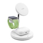 Зарядна станция от Puro Mag Station 3 in 1 Inductive Charger with Stand - White - Image 5