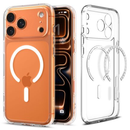 Калъф от Spigen Ultra Hybrid MagSafe Case за iPhone 17 Pro Max - Clear and White