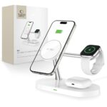 Зарядна станция от Tech-Protect A12 3in1 MagSafe Inductive Charger for Smartphone/Headphones/Smartwatch - White