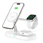 Зарядна станция от Tech-Protect A12 3in1 MagSafe Inductive Charger for Smartphone/Headphones/Smartwatch - White - Image 2