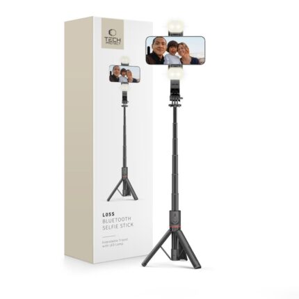 Селфи стик Tech-Protect L05S Bluetooth Selfie Stick with Tripod up to 105cm with LED Light - Black