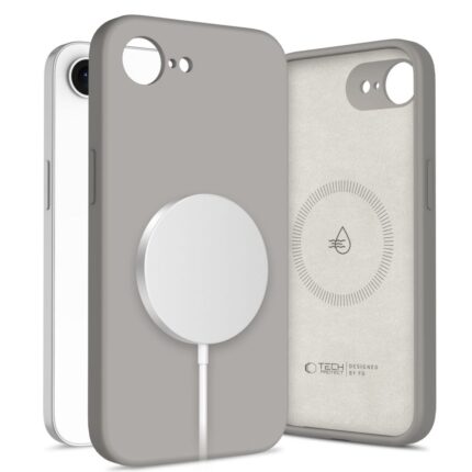 Калъф от Tech-
Protect Liquid Silicone MagSafe
 iPhone 16e Case - Gray