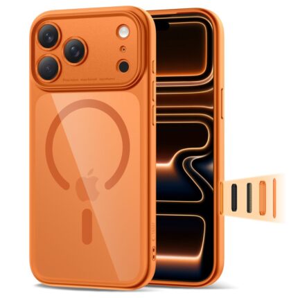 Калъф от Tech-Protect Magpeak Magsafe CC Case for iPhone 17 Pro Max - Transparent Orange