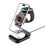 Зарядна станция от Tech-Protect QI15W-A29 3-in-1 Inductive Charger with MagSafe for Smartphone / Apple Watch / AirPods - Black - Image 2