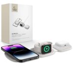 Зарядно от Tech-Protect QI15W-A32 3-in-1 Inductive Charger with MagSafe for Smartphone / Apple Watch / AirPods - Gray