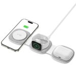 Зарядно от Tech-Protect QI15W-A32 3-in-1 Inductive Charger with MagSafe for Smartphone / Apple Watch / AirPods - Gray - Image 2