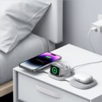 Зарядно от Tech-Protect QI15W-A32 3-in-1 Inductive Charger with MagSafe for Smartphone / Apple Watch / AirPods - Gray - Image 7