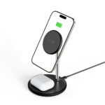 Зарядна станция Tech-Protect QI15W-A39 2in1 MagSafe Charging Station - Black - Image 2