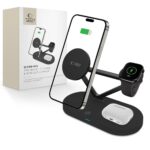 Зарядна станция от Tech-Protect QI15W-A41 3in1 Wireless Charger with MagSafe for Apple Devices - Black