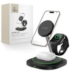 Станция за зареждане Tech-Protect QI15W-A46 3in1 Magnetic MagSafe Inductive Charger - Black