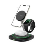 Станция за зареждане Tech-Protect QI15W-A46 3in1 Magnetic MagSafe Inductive Charger - Black - Image 2