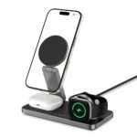 Станция за зареждане Tech-Protect QI15W-A47 MagSafe 3in1 Inductive Charger + USB-C Cable - Black - Image 2