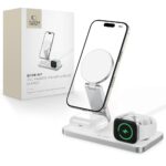 Зарядна станция Tech-Protect QI15W-A47 MagSafe 3in1 Inductive Charger + USB-C Cable - White