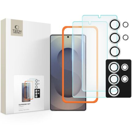 Стъклен протектор за камери Tech-
Protect Supreme Set for
Samsung Galaxy S25 Ultra
2x Tempered Glass Screen
Protector / Camera
Tempered Glass - Clear