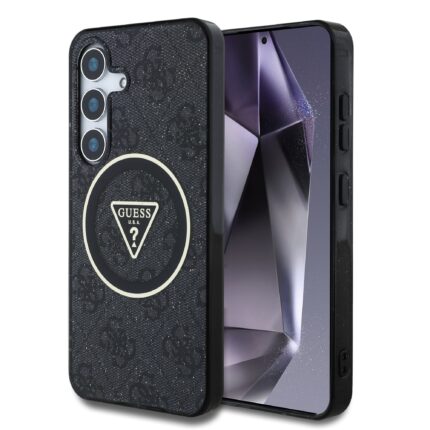 Калъф от Guess IML 4G Glitter and Triangle Logo MagSafe Case за Samsung Galaxy S25+ Black
